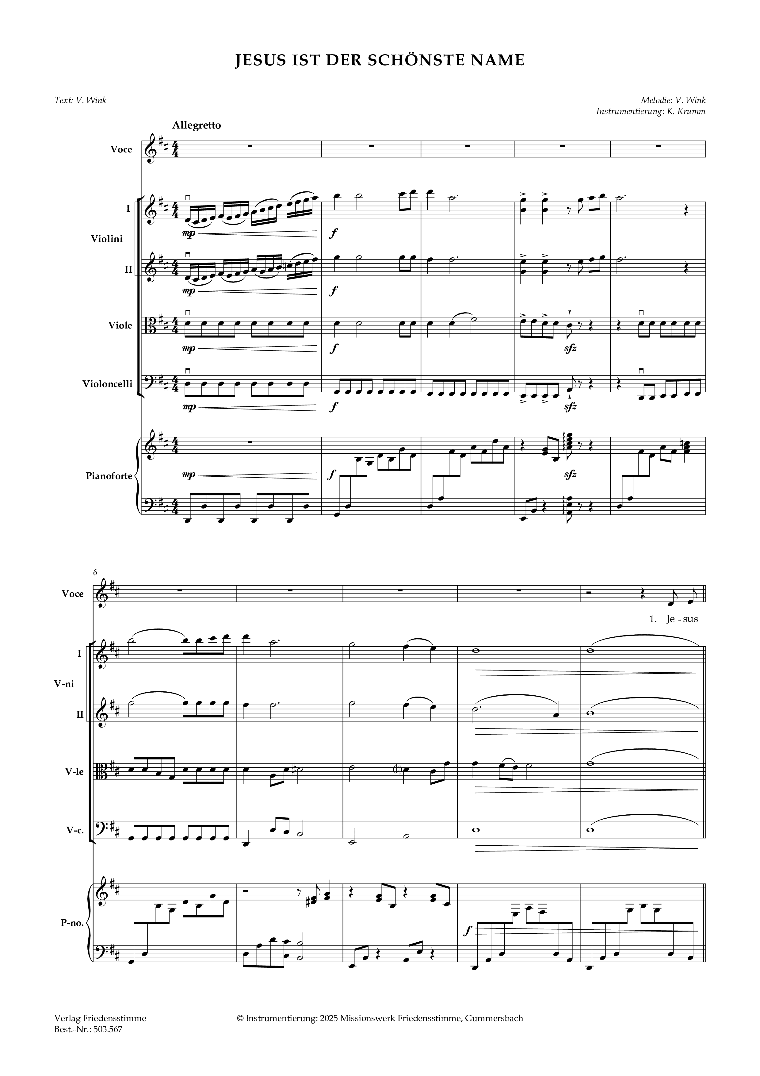 Partitur - Jesus ist der schönste Name