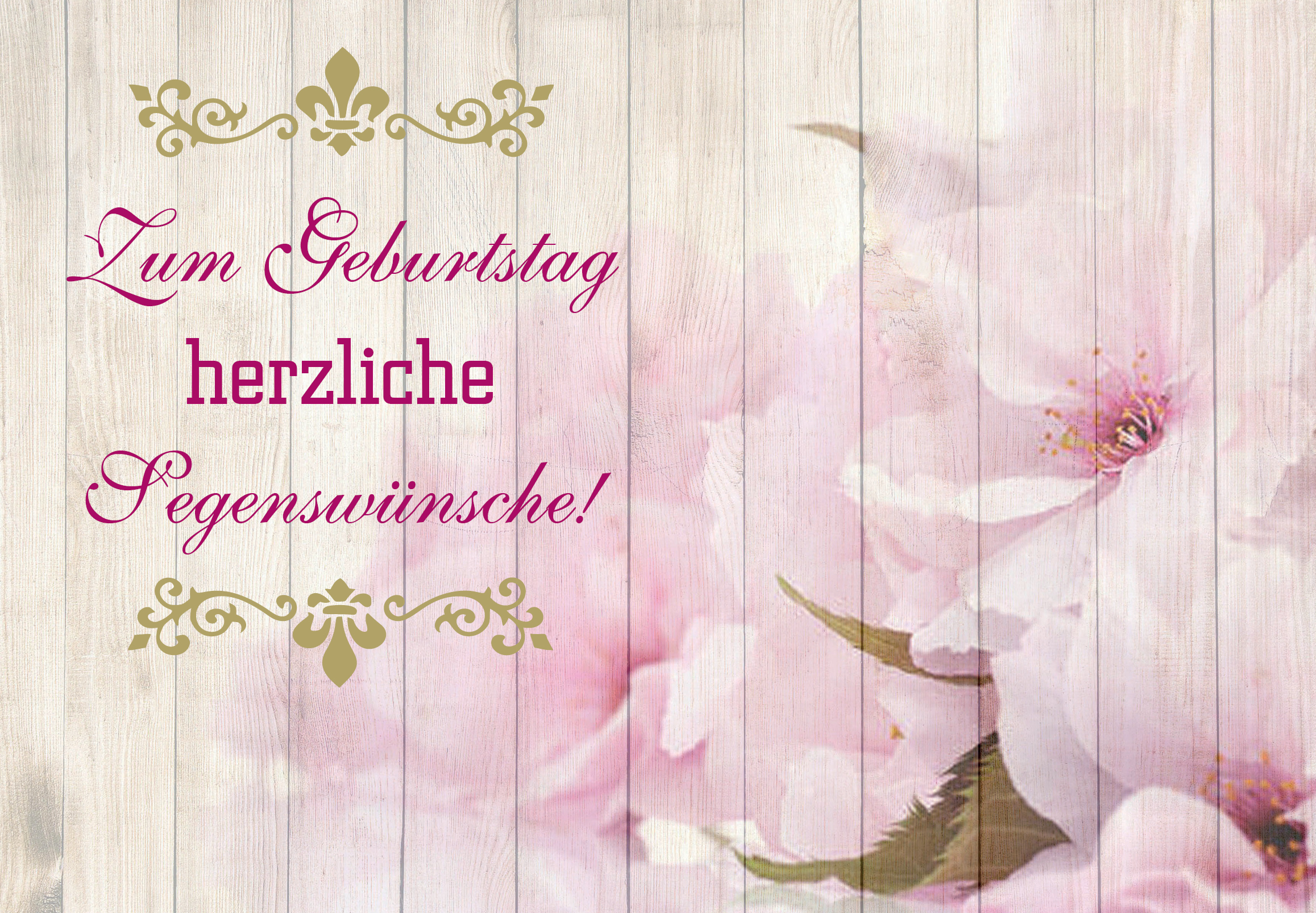 Motivkärtchen: Zum Geburtstag herzliche Segenswünsche!