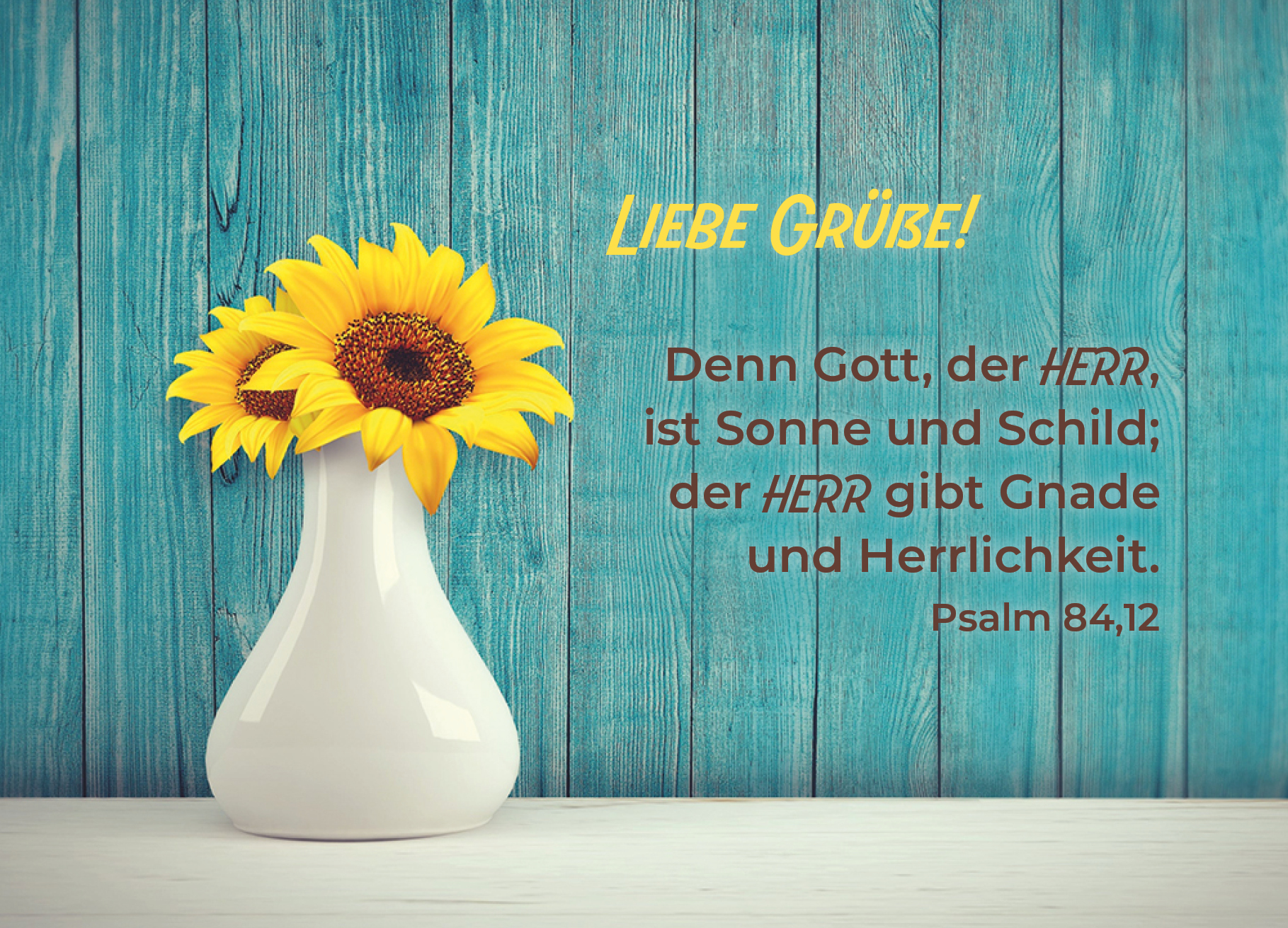 Postkarte – Sonnenblumen in der Vase