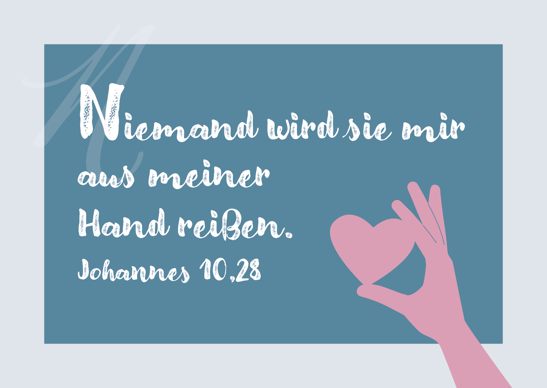 Postkarte - Hand mit Herz 