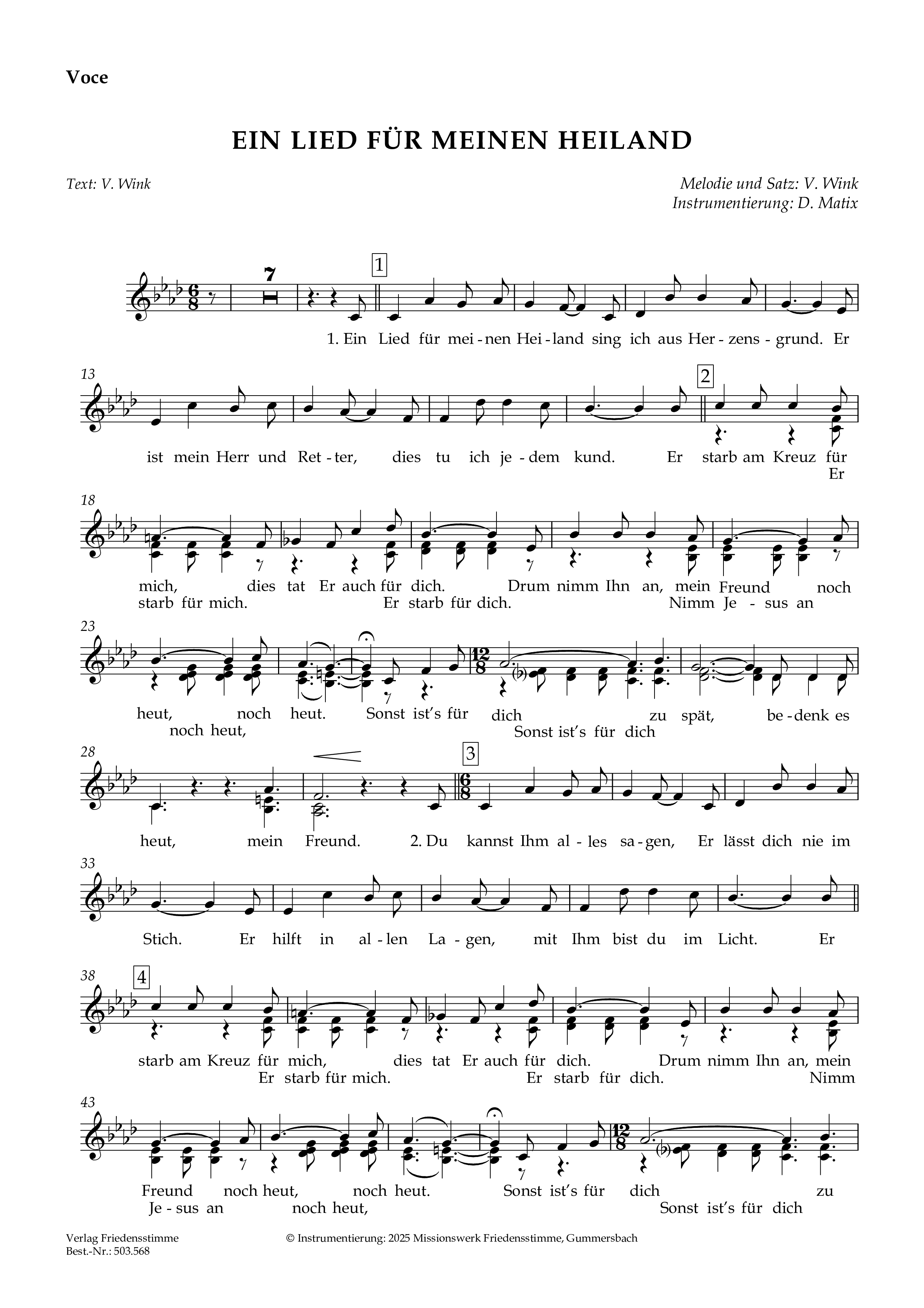 Partitur - Ein Lied für meinen Heiland