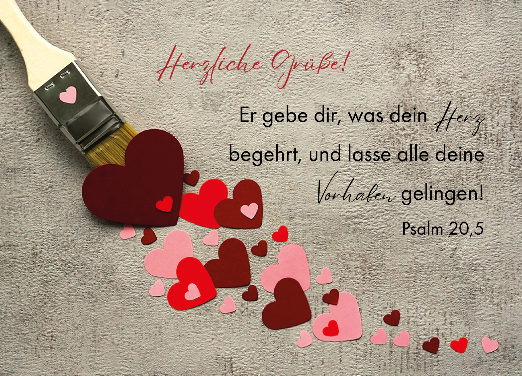 Postkarte – Wandfarbe Herzen