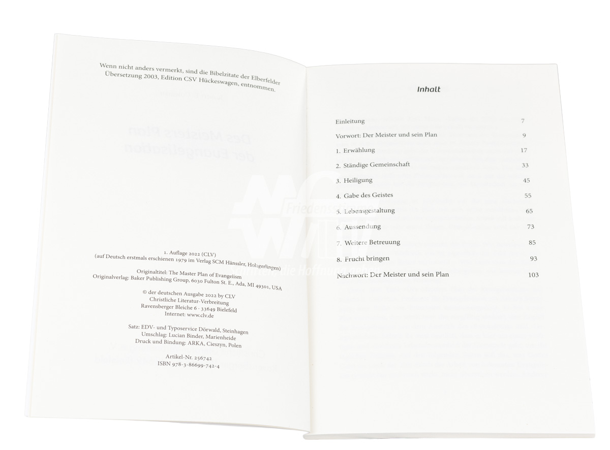 Des Meisters Plan der Evangelisation Des Meisters Plan der Evangelisation