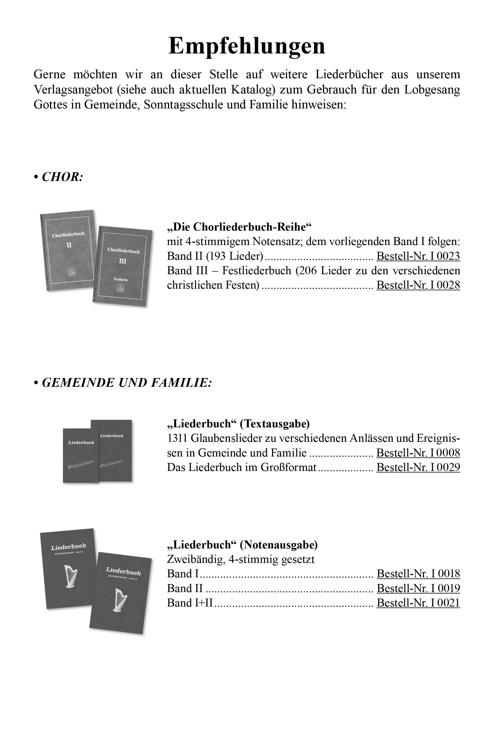 Chorliederbuch I