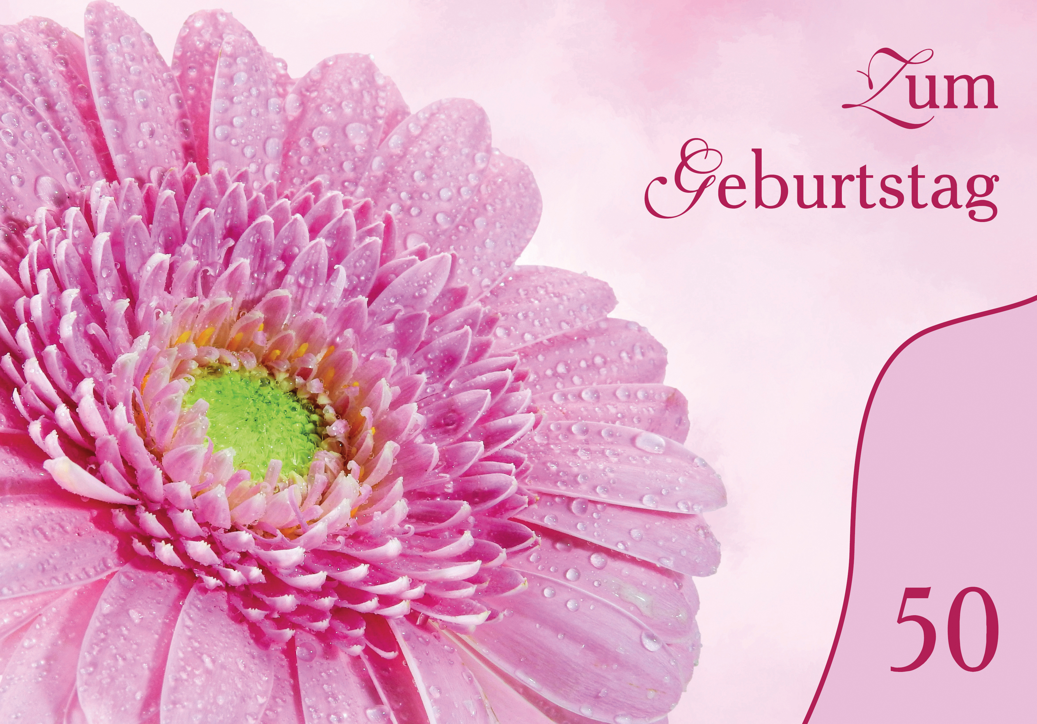 Faltkarte - Zum 50. Geburtstag Blume