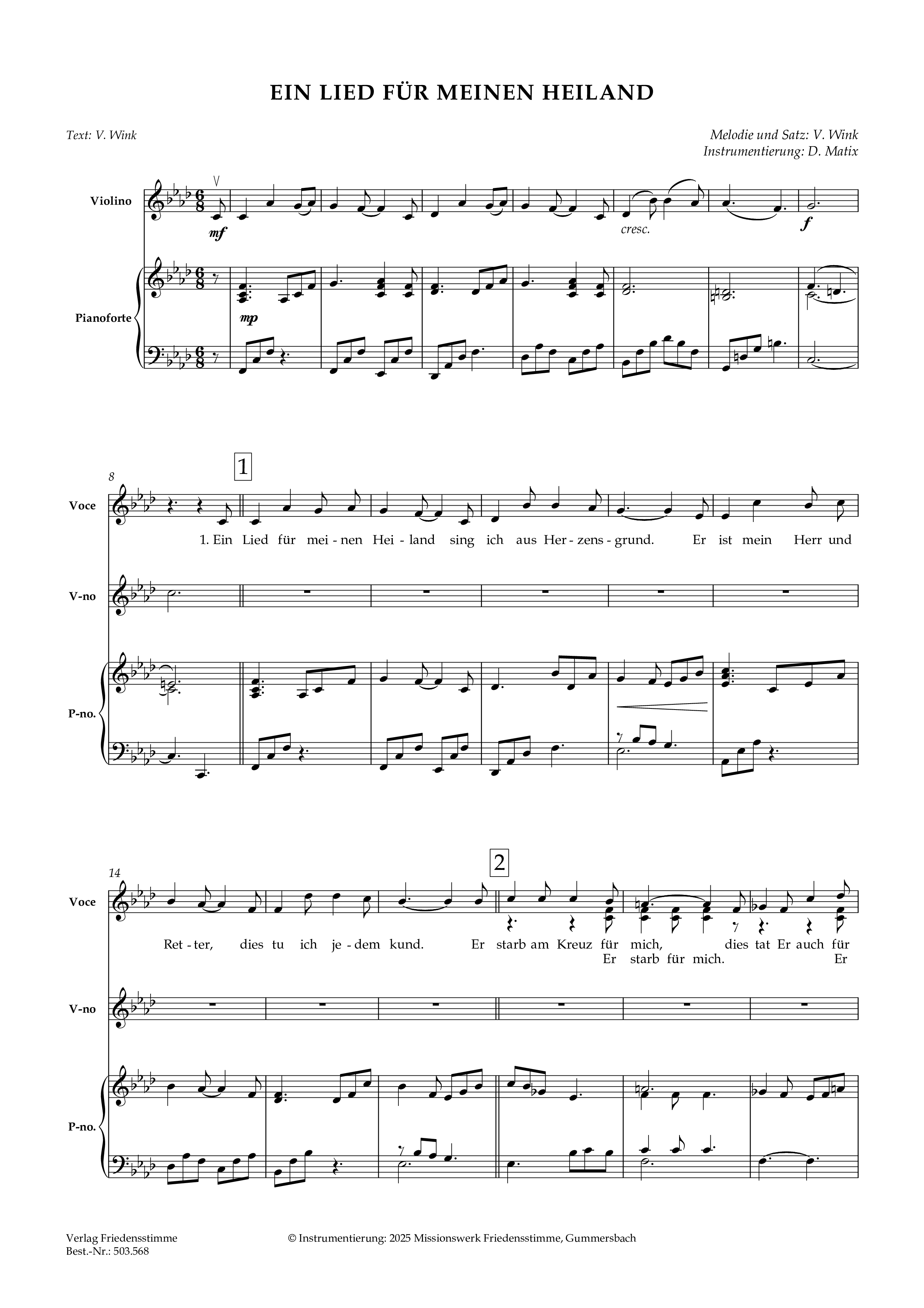 Partitur - Ein Lied für meinen Heiland