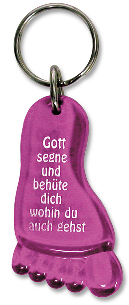 Schlüsselanhänger - Fuß, pink