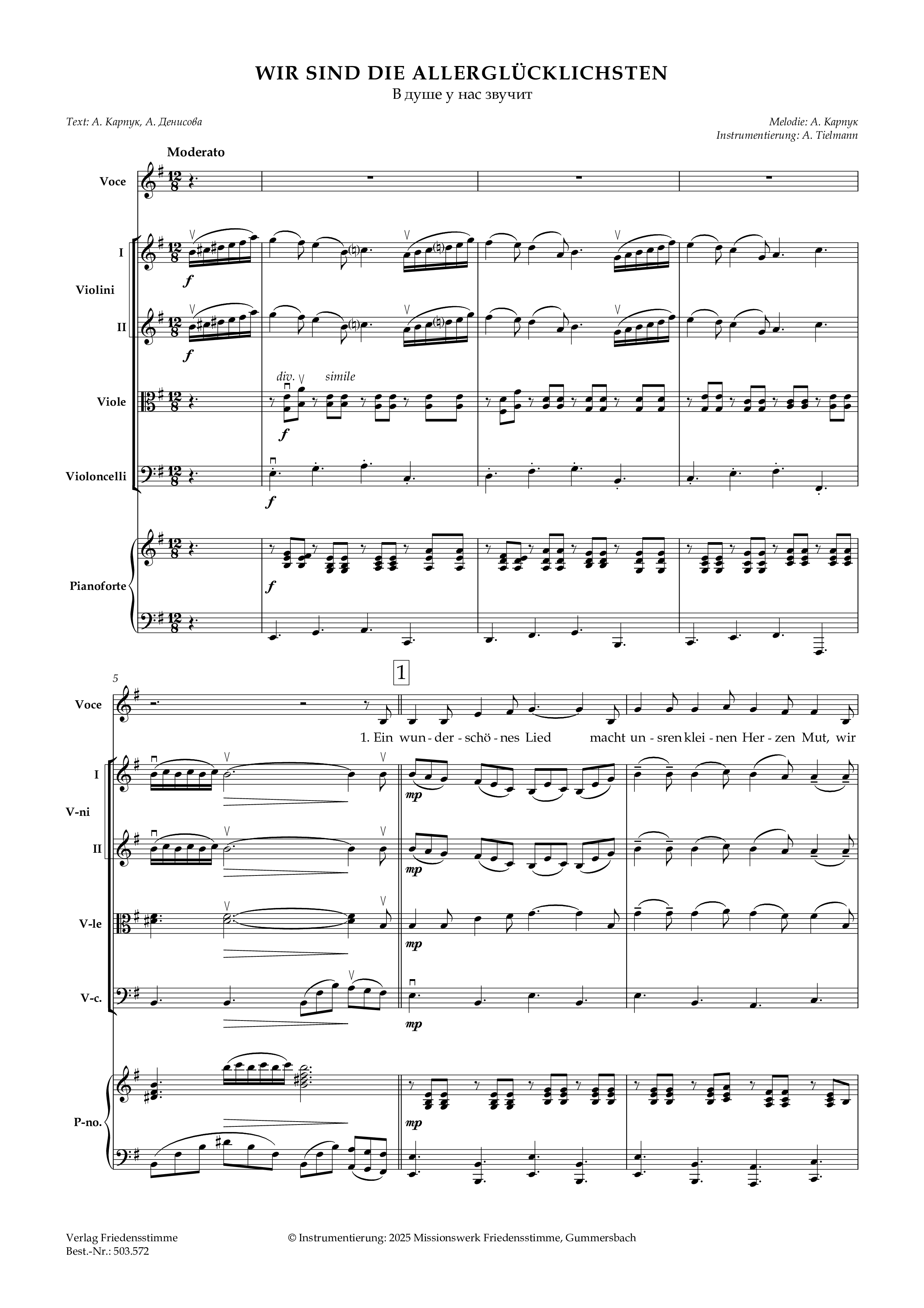 Partitur - Wir sind die Allerglücklichsten