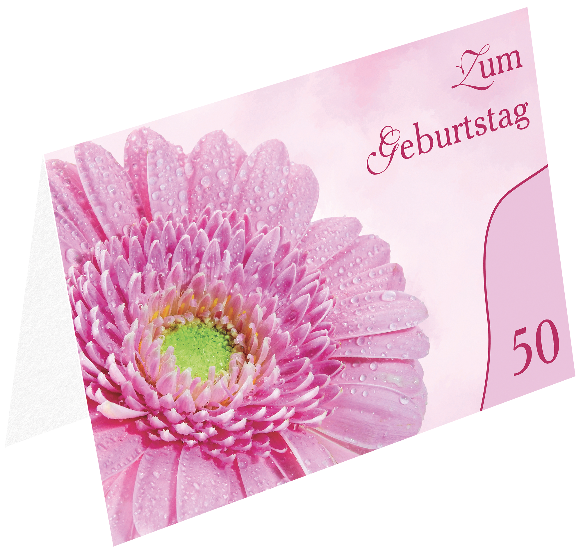 Faltkarte - Zum 50. Geburtstag Blume