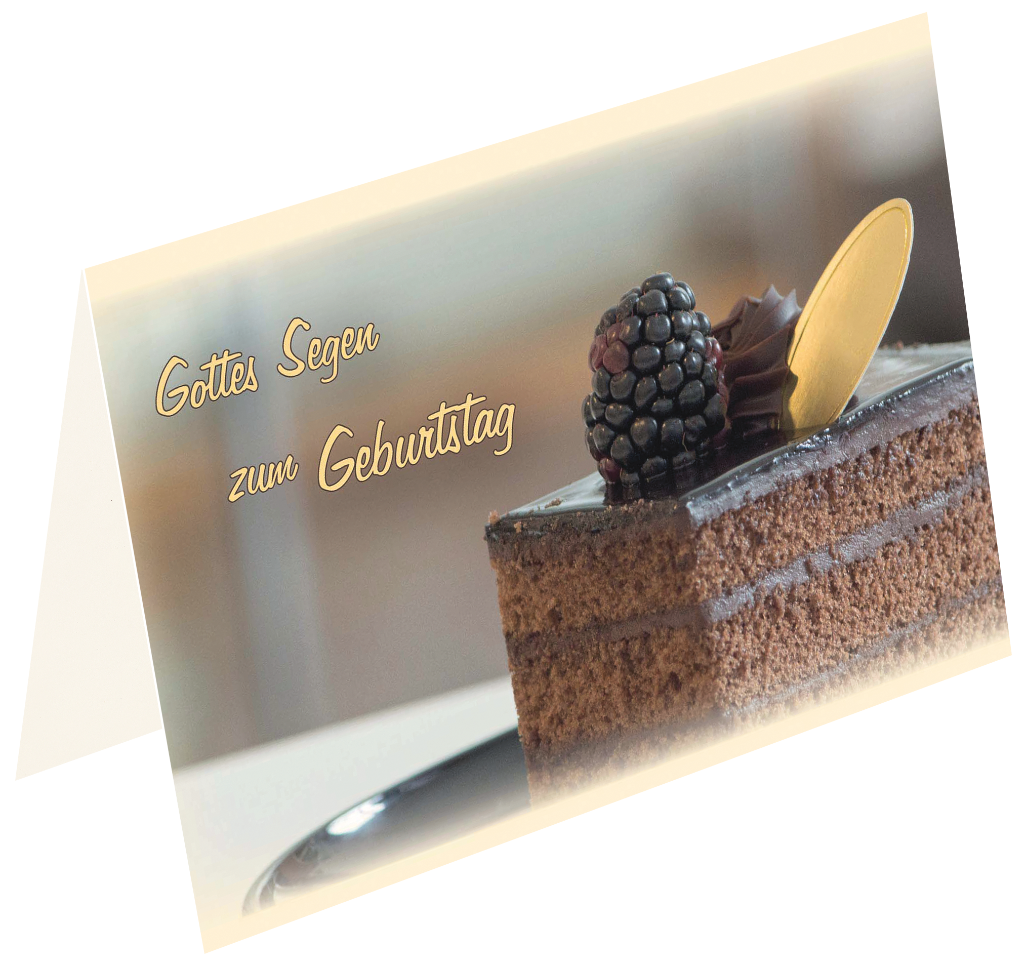 Faltkarte - Gottes Segen zum Geburtstag Kuchen