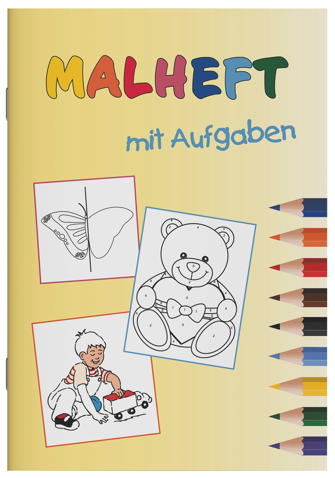 Malheft mit Aufgaben