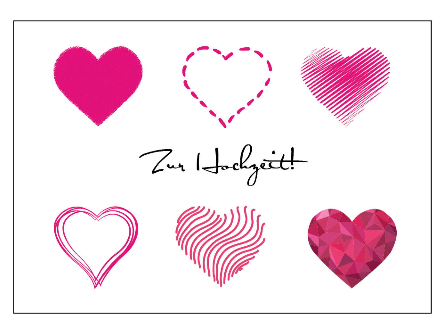Faltkarte - Herzen zur Hochzeit