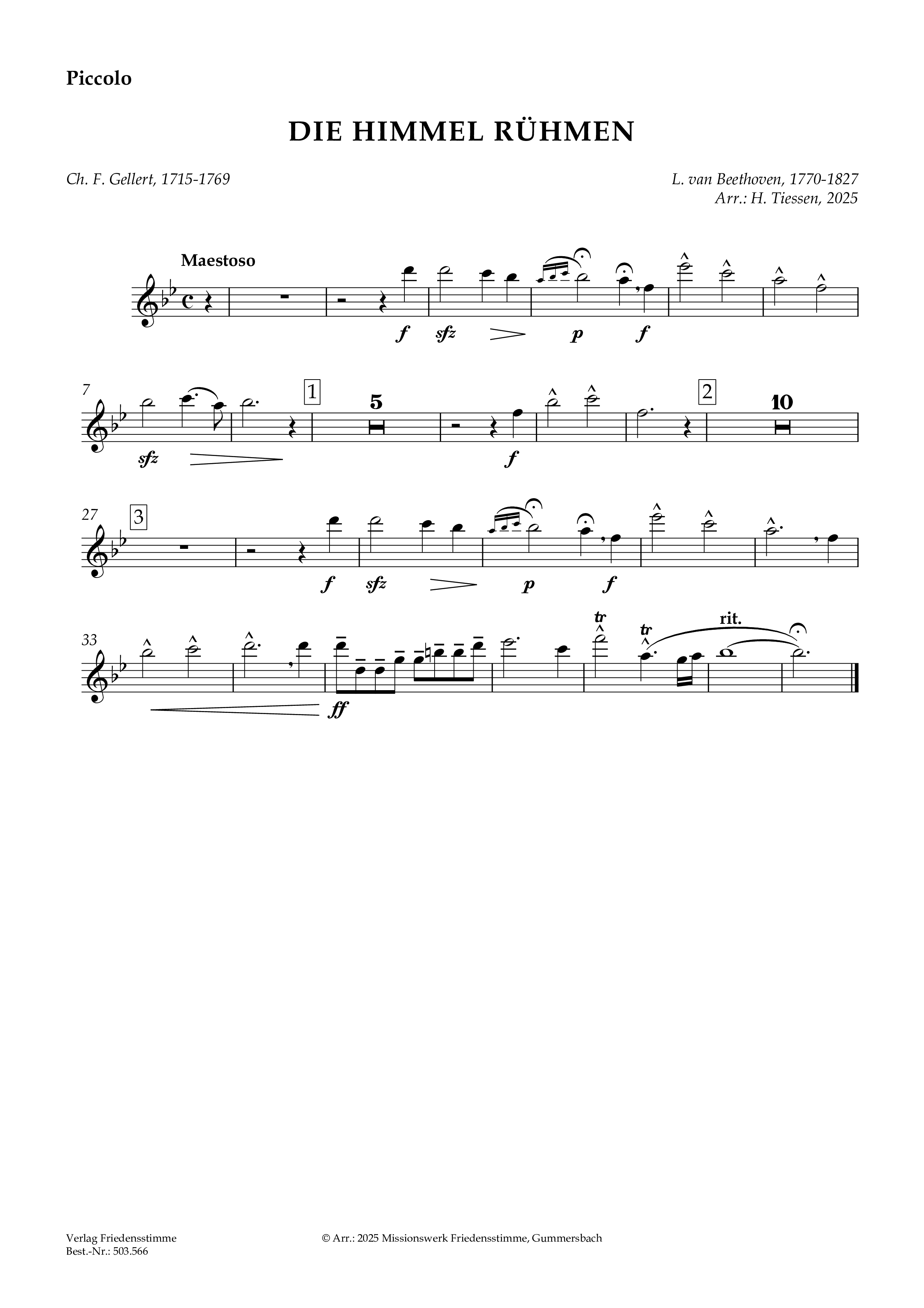 Partitur - Die Himmel rühmen