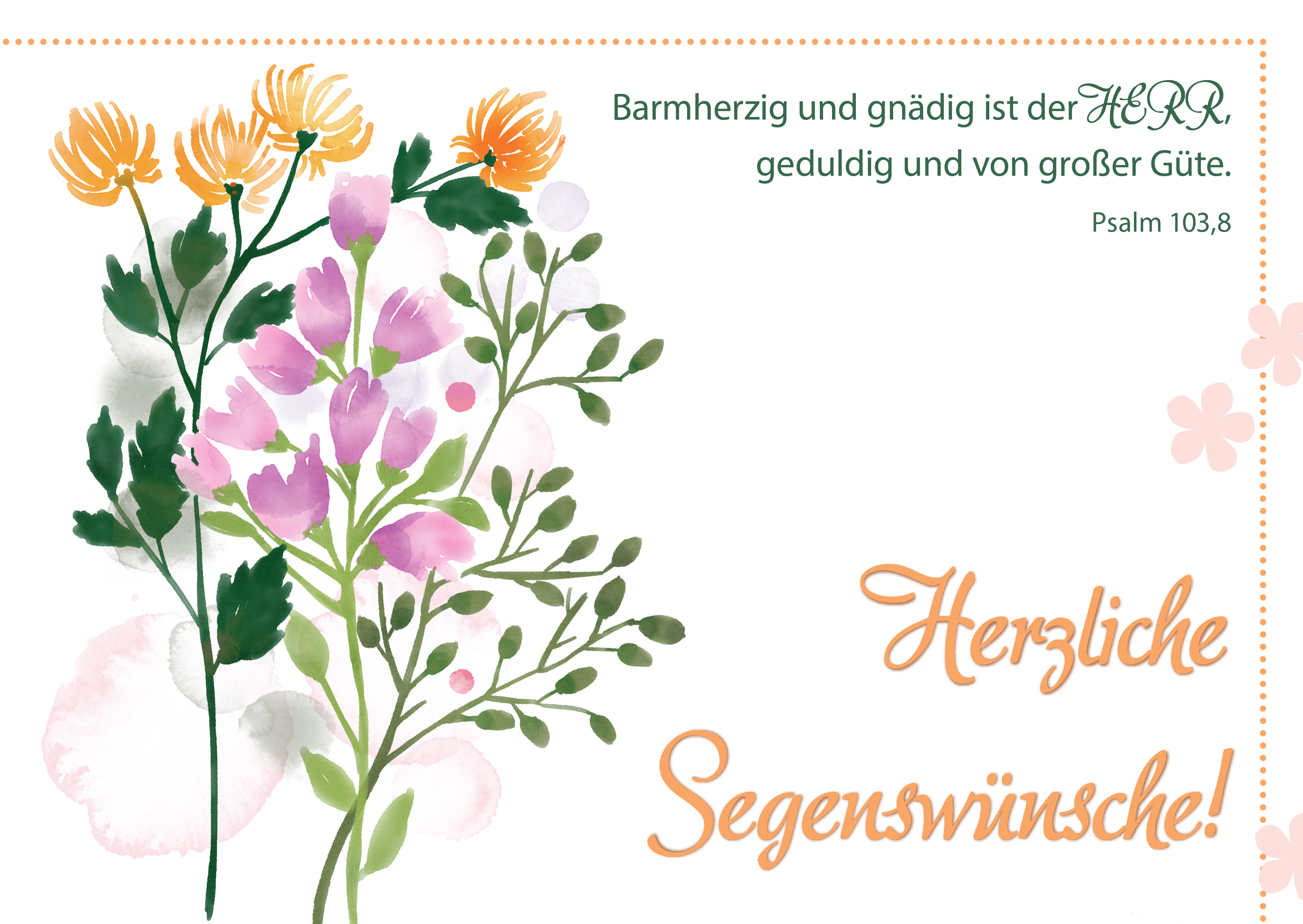 Postkarte - gemalter Blumenstrauß