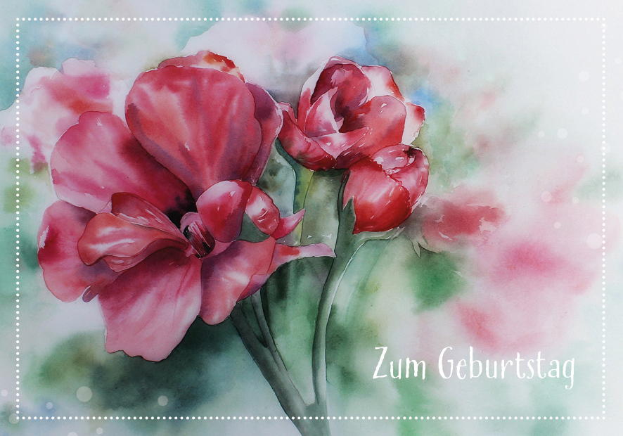 Faltkarte - Zum Geburtstag Blume