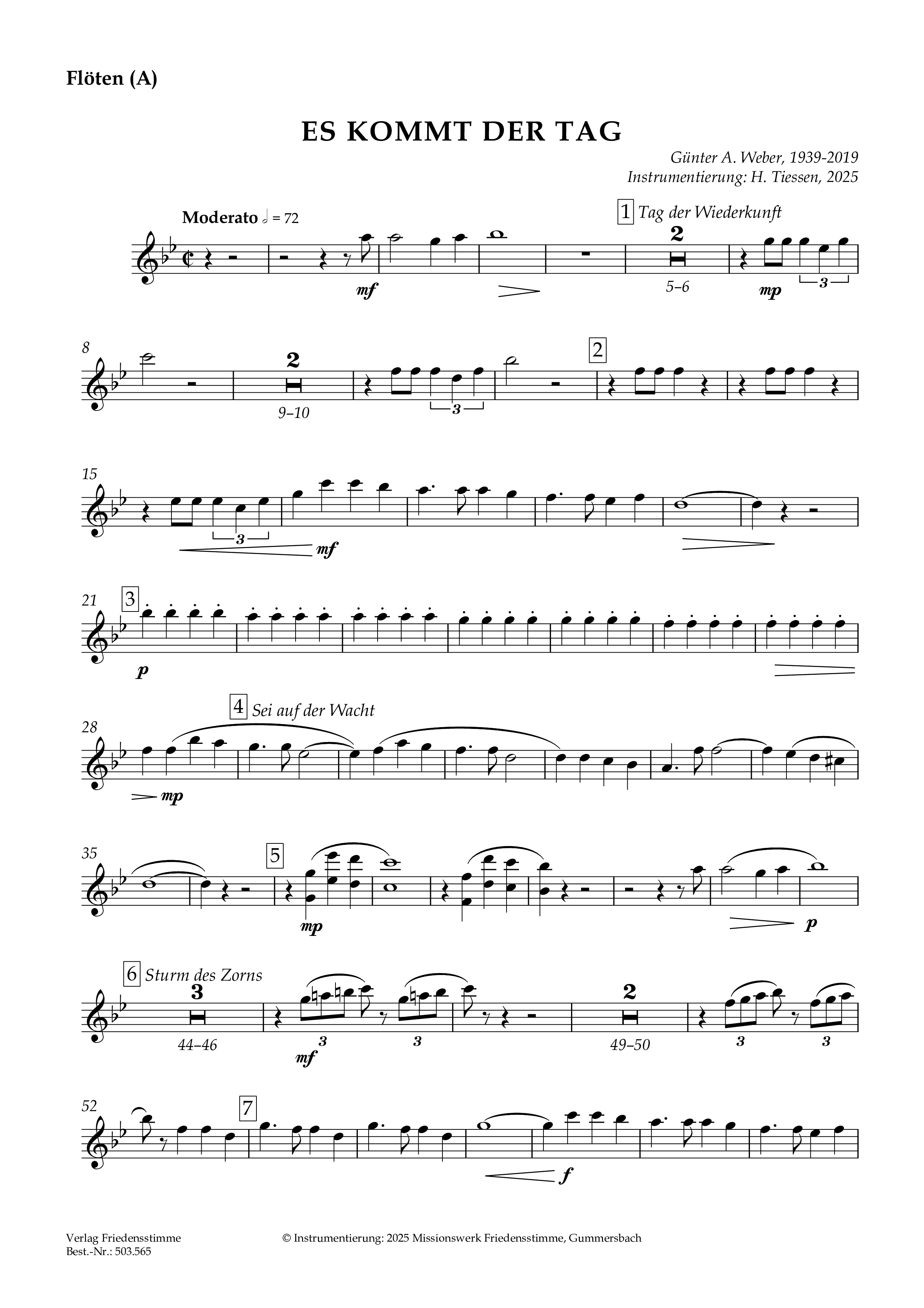 Partitur - Es kommt der Tag