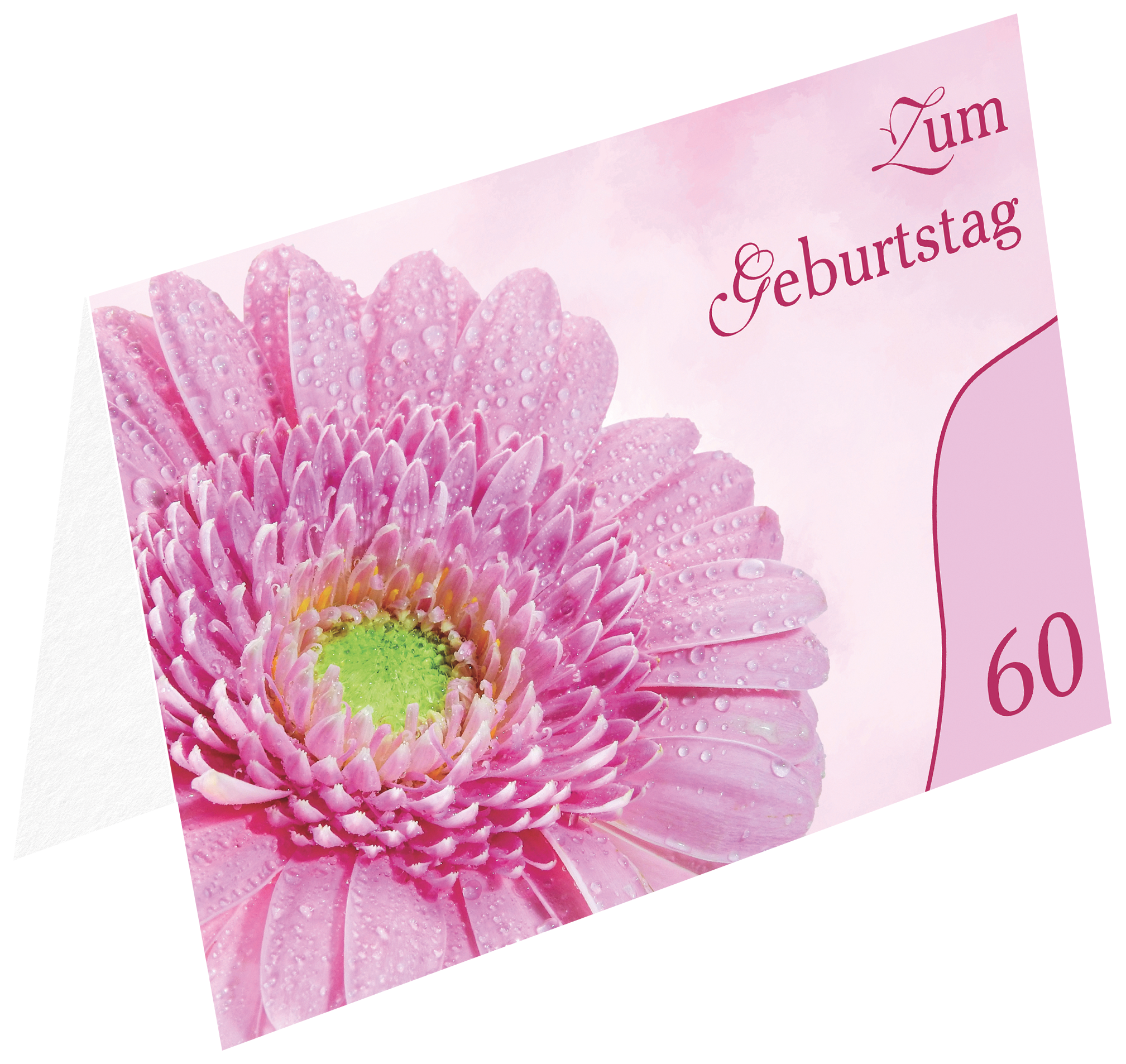 Faltkarte - Zum 60. Geburtstag Blume