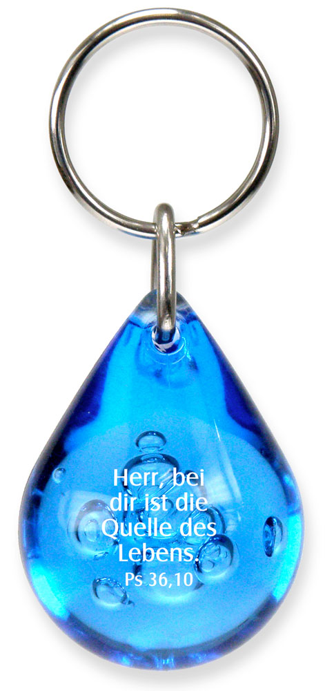 Schlüsselanhänger - Tropfen, blau