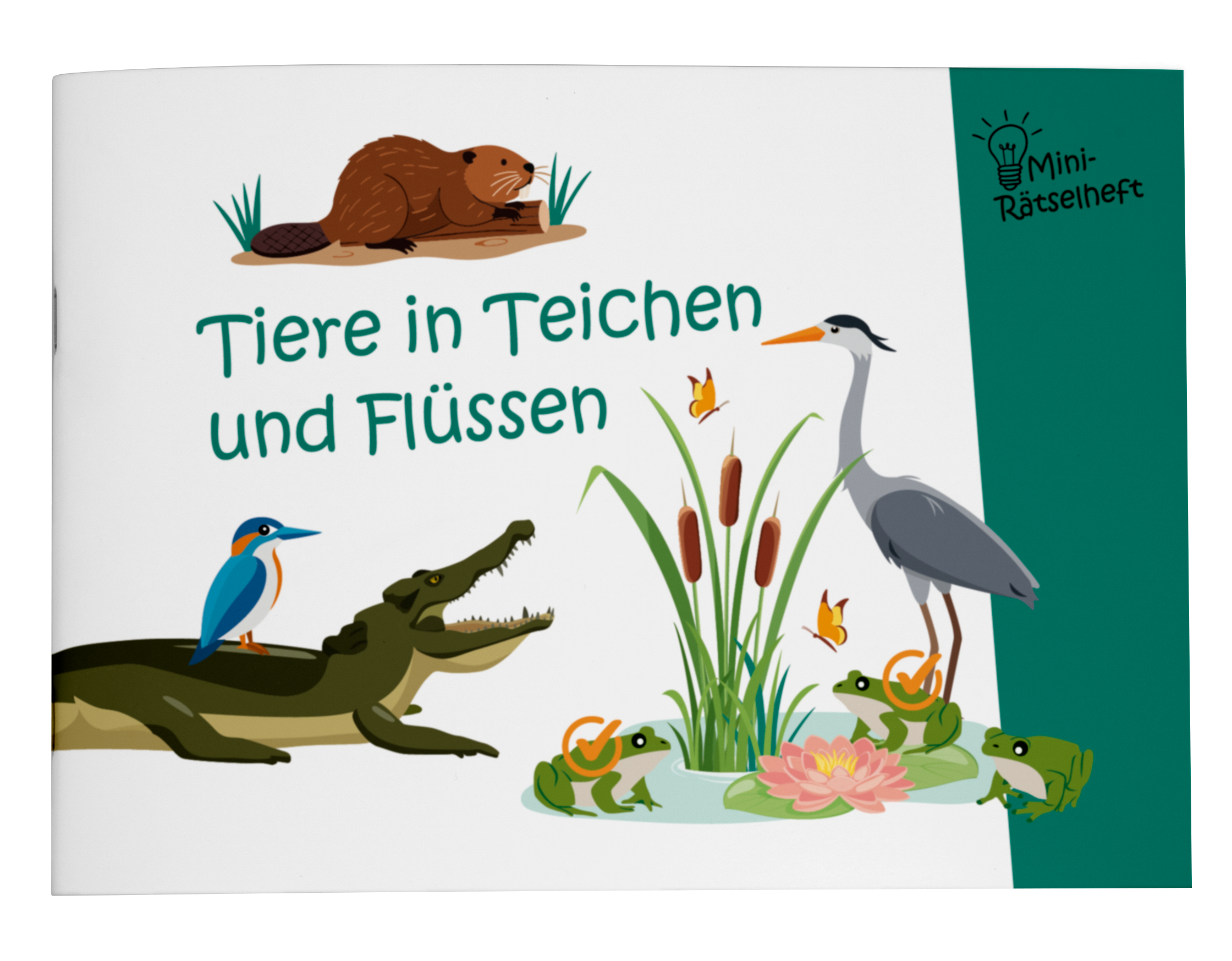 Mini-Rätselheft - Tiere in Teichen und Flüssen
