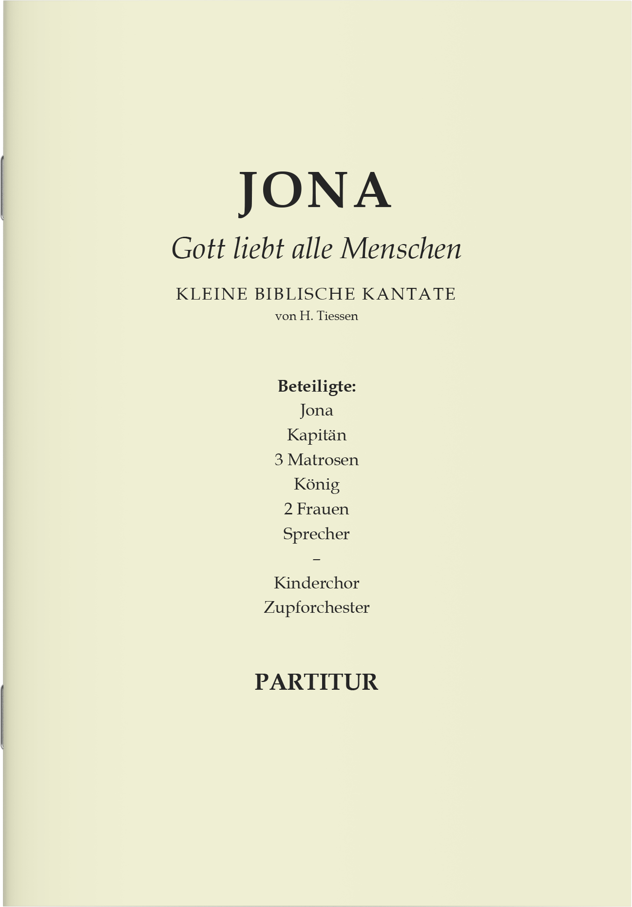 Partitur - Jona (Kantate für Kinderchor)