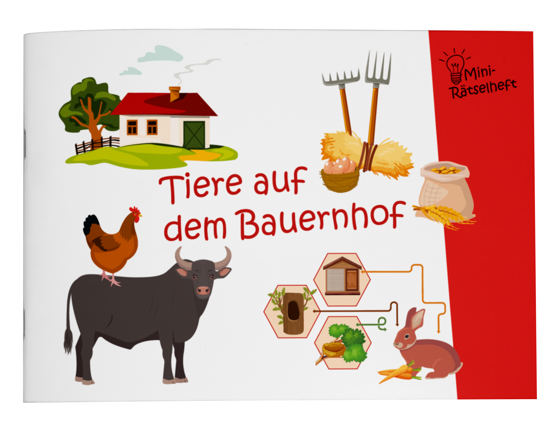 Mini-Rätselheft - Tiere auf dem Bauernhof