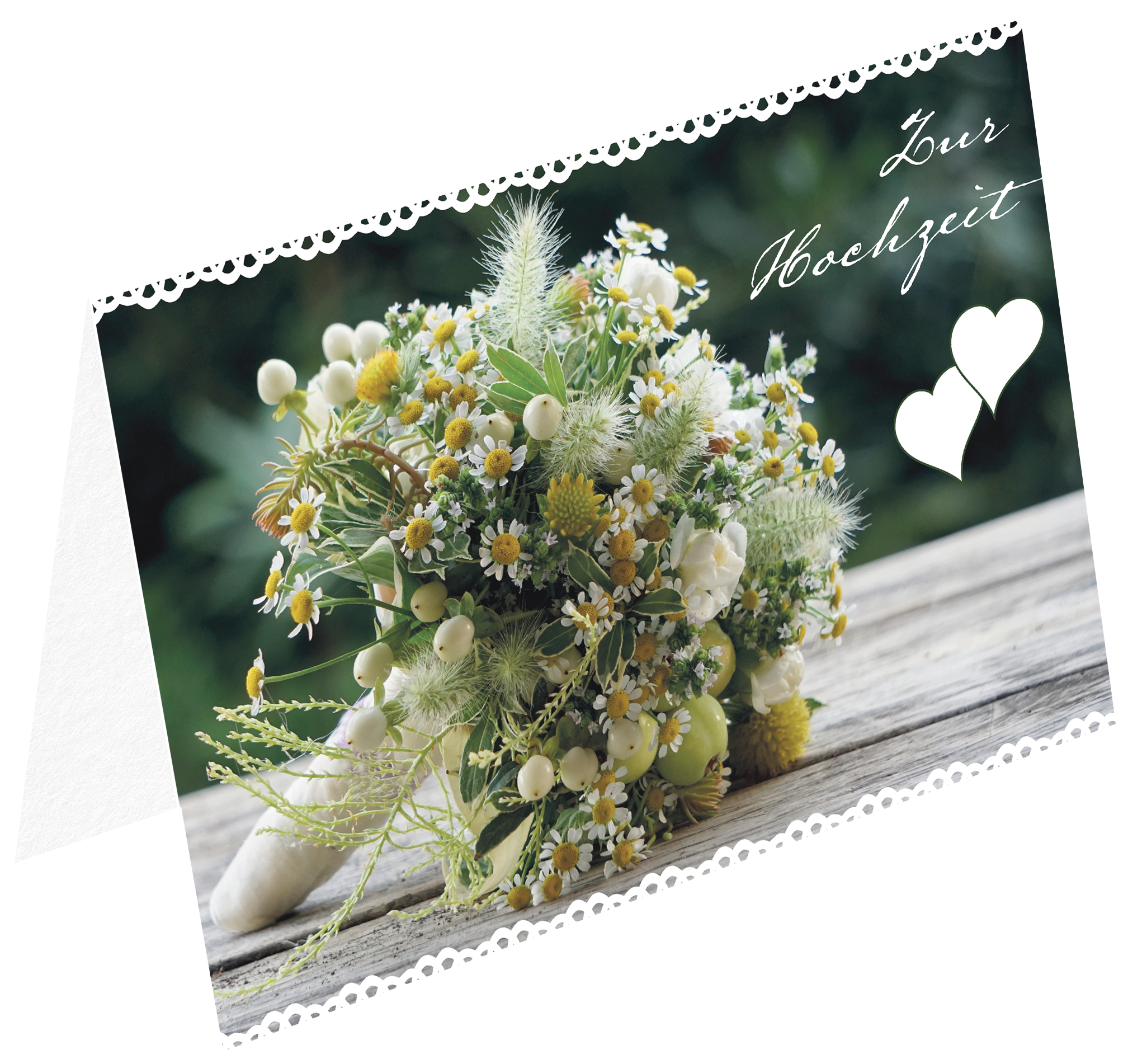 Faltkarte - Blumenstrauß zur Hochzeit