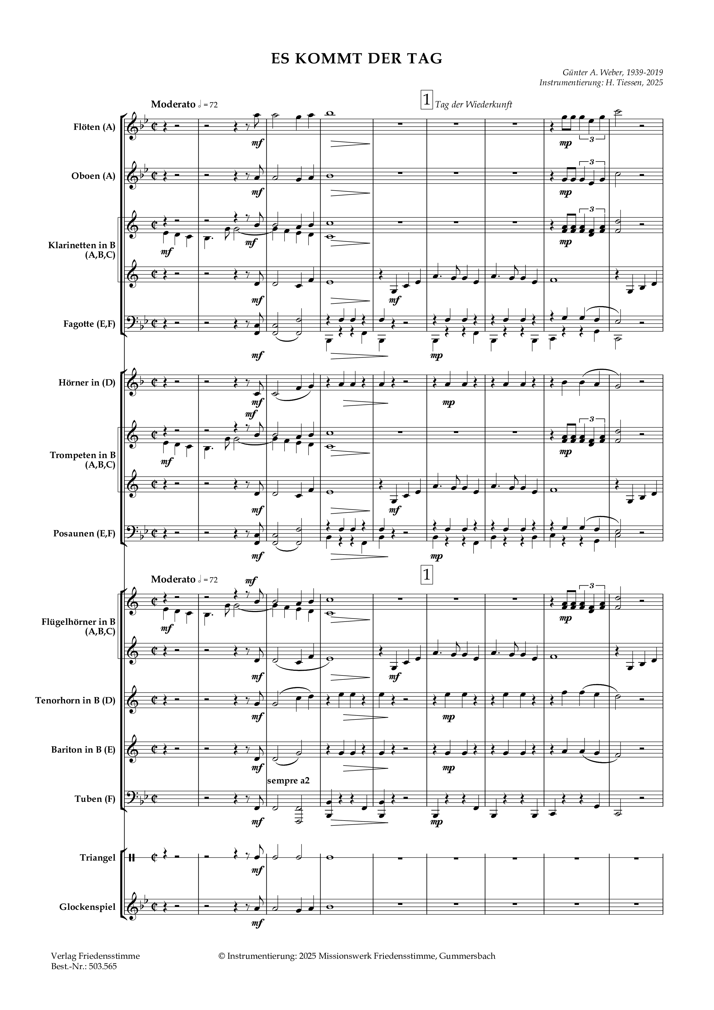Partitur - Es kommt der Tag
