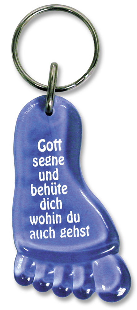 Schlüsselanhänger - Fuß, blau