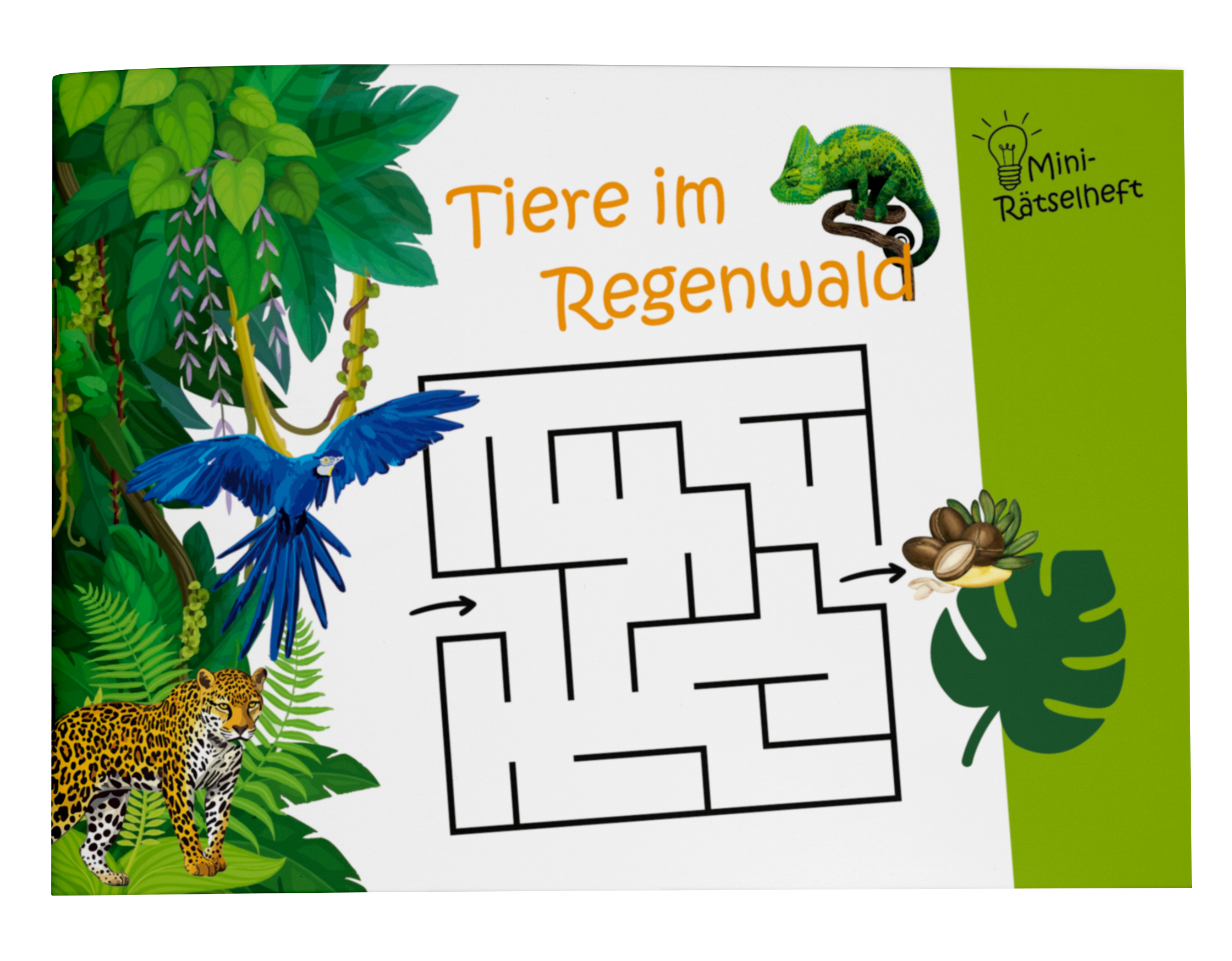 Mini-Rätselheft - Tiere im Regenwald