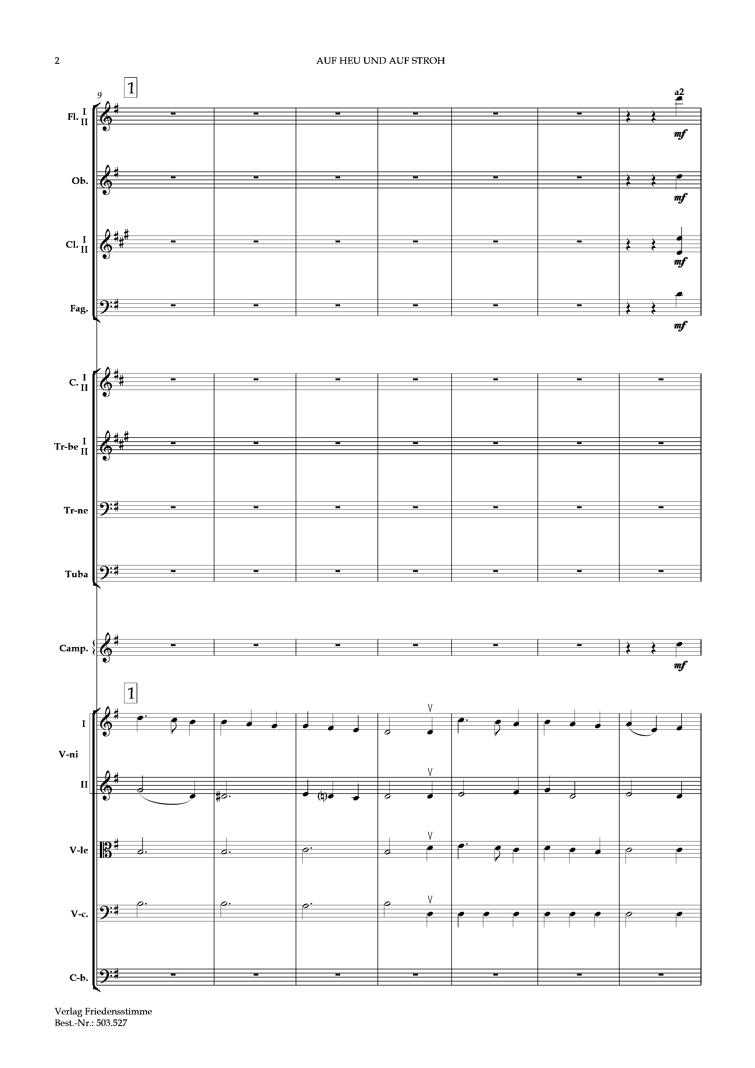 Partitur - Auf Heu und auf Stroh