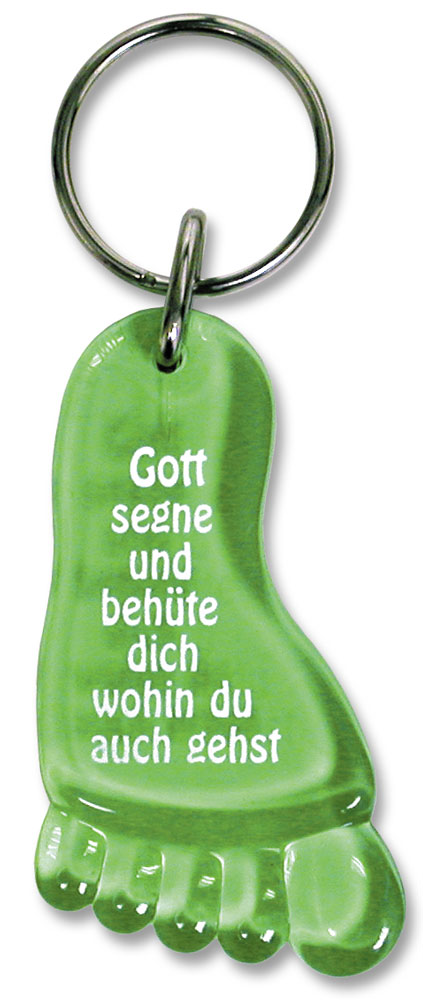 Schlüsselanhänger - Fuß, grün