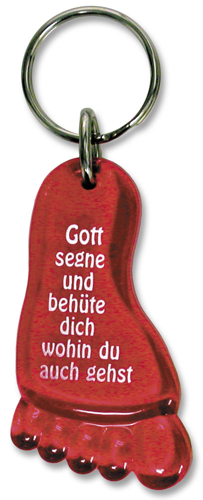 Schlüsselanhänger - Fuß, rot