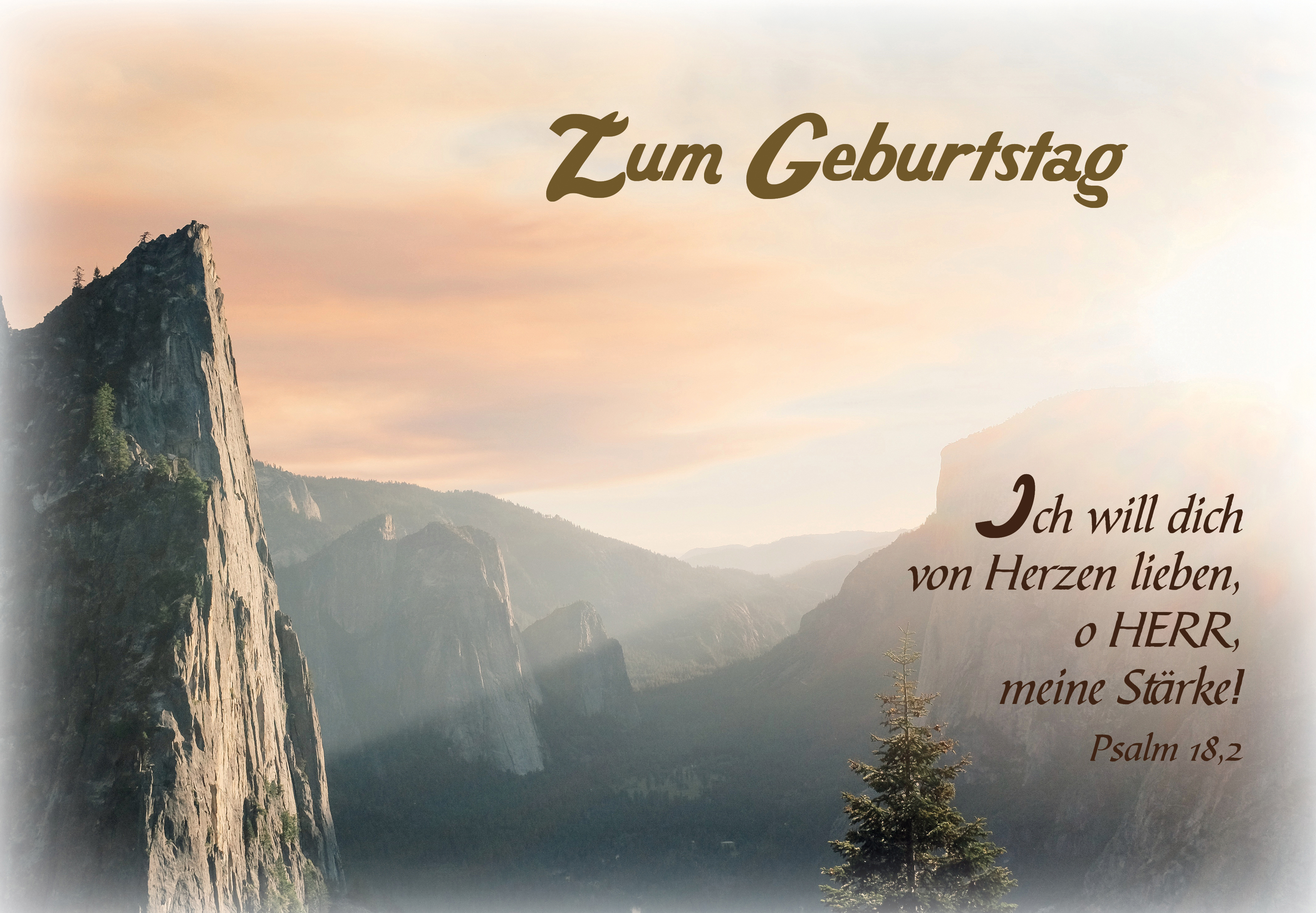 Faltkarte - Zum Geburtstag Berg