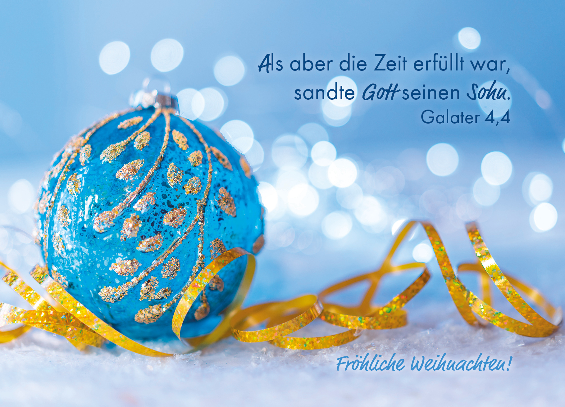 Postkarte – Blaue Kugel