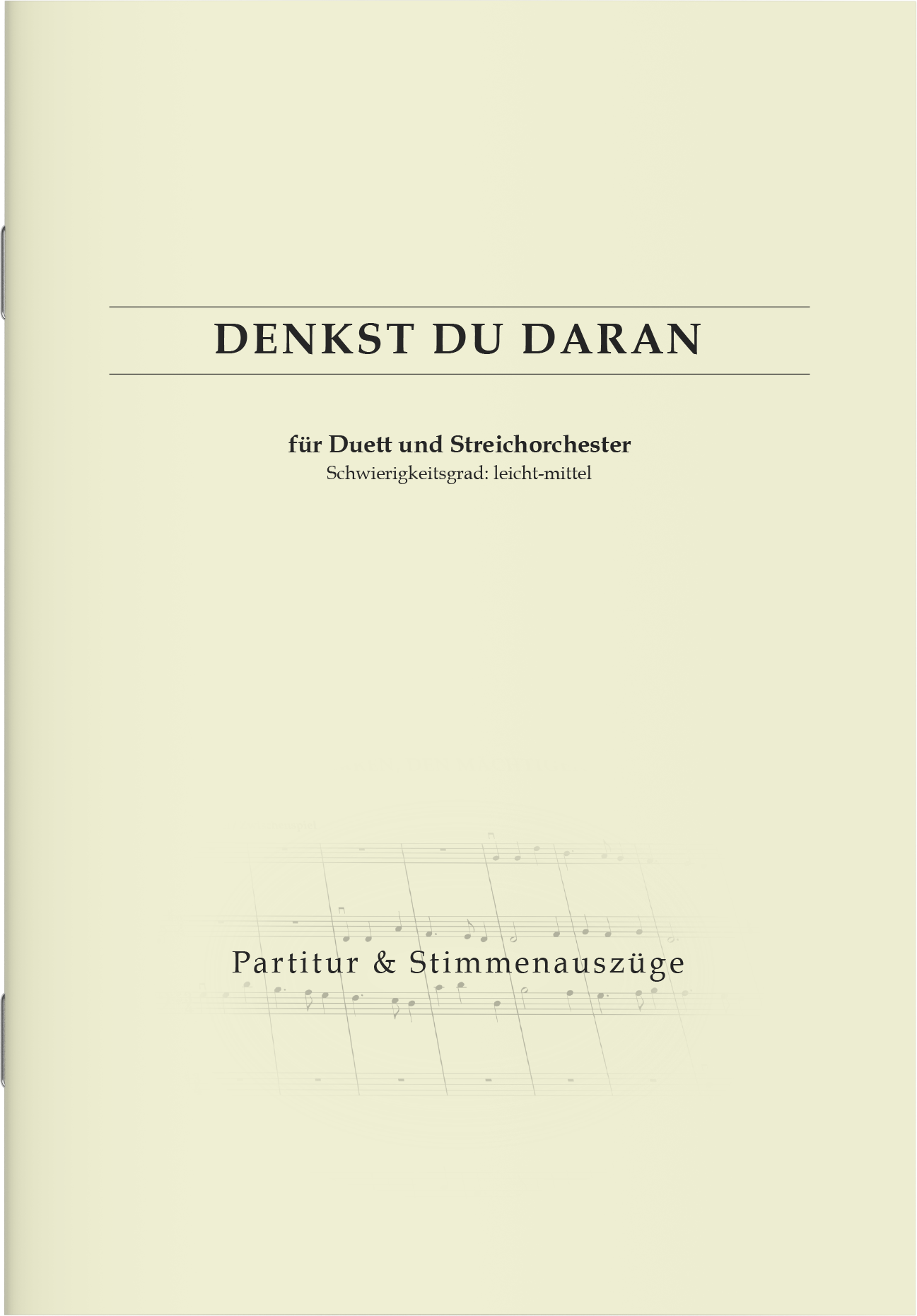 Partitur - Denkst du daran