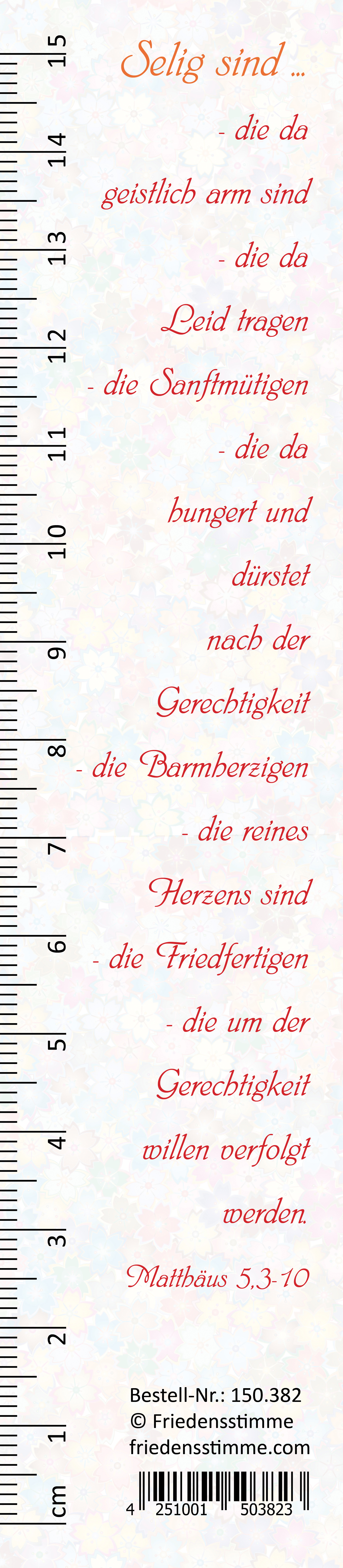 PVC Lineal + Lesezeichen - Seligpreisungen