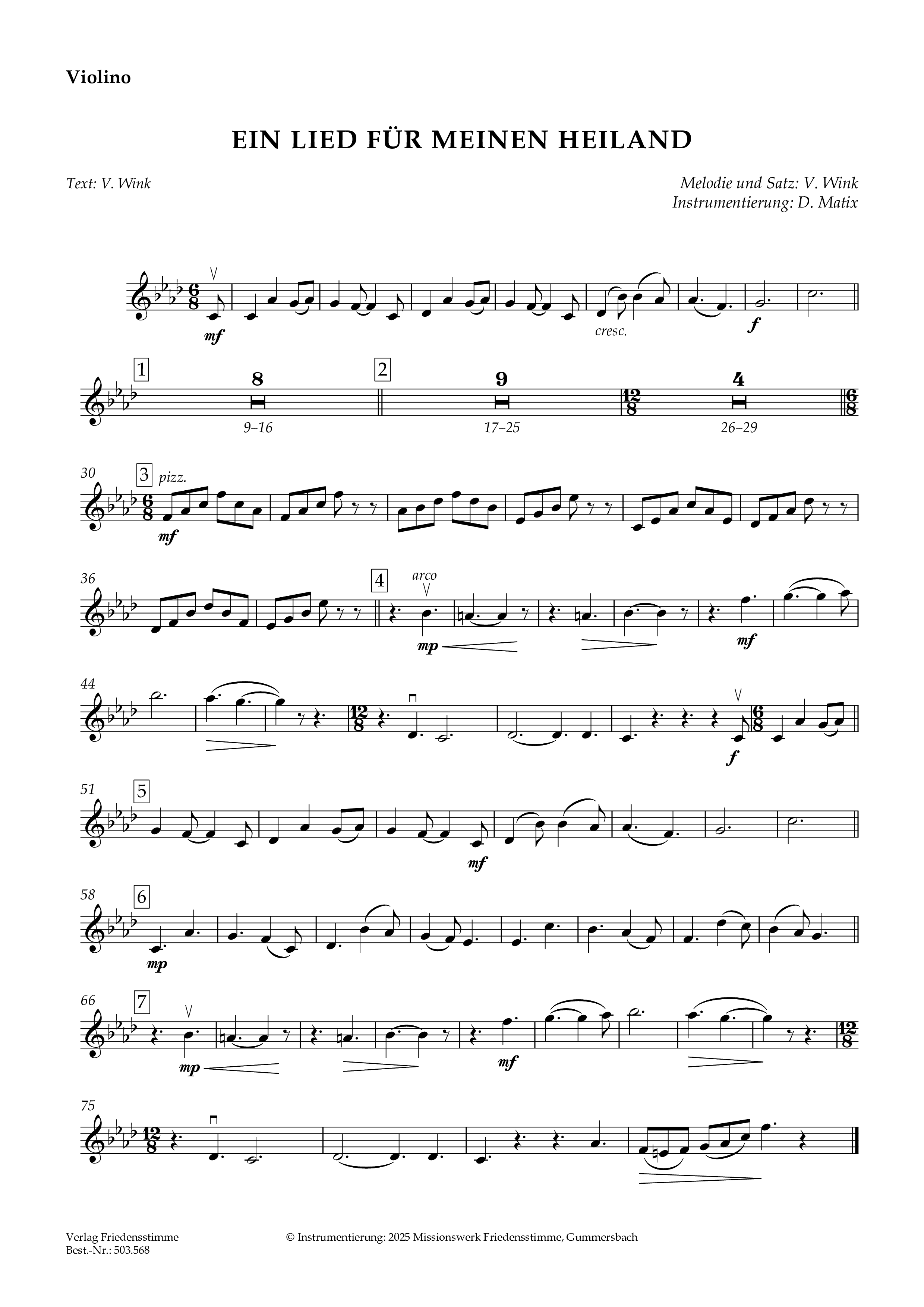 Partitur - Ein Lied für meinen Heiland