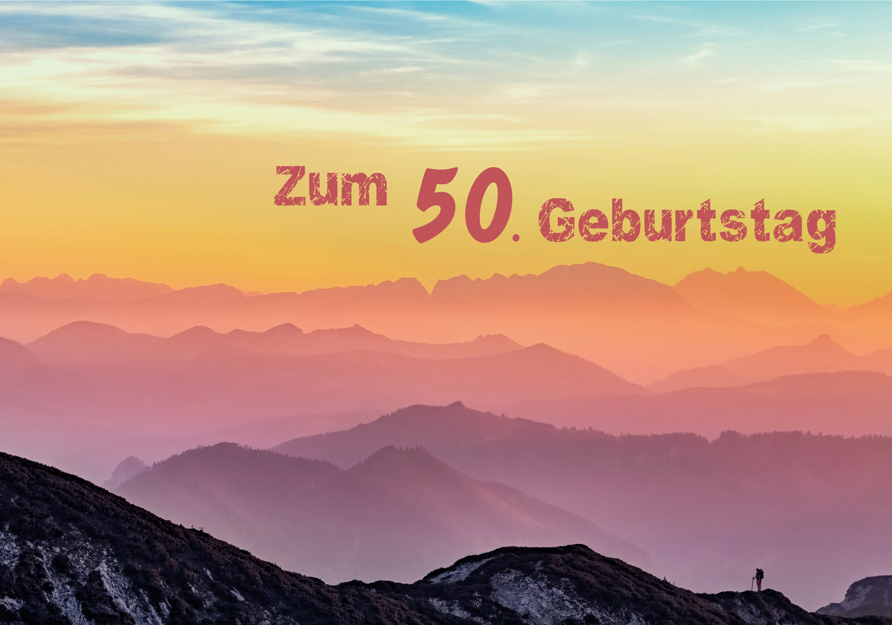 Faltkarte - Zum 50. Geburtstag Berge
