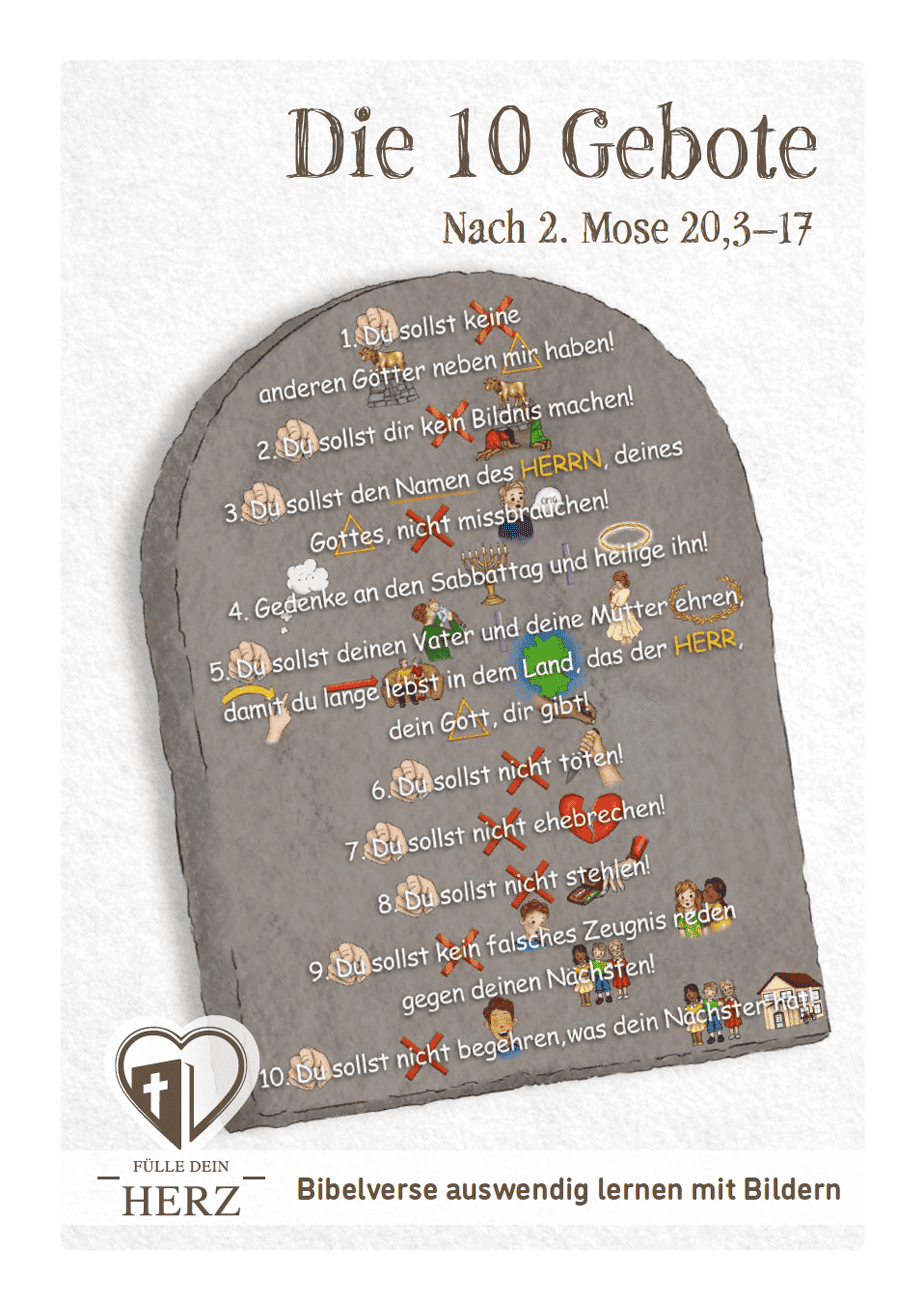Bibelvers Poster - Die 10 Gebote