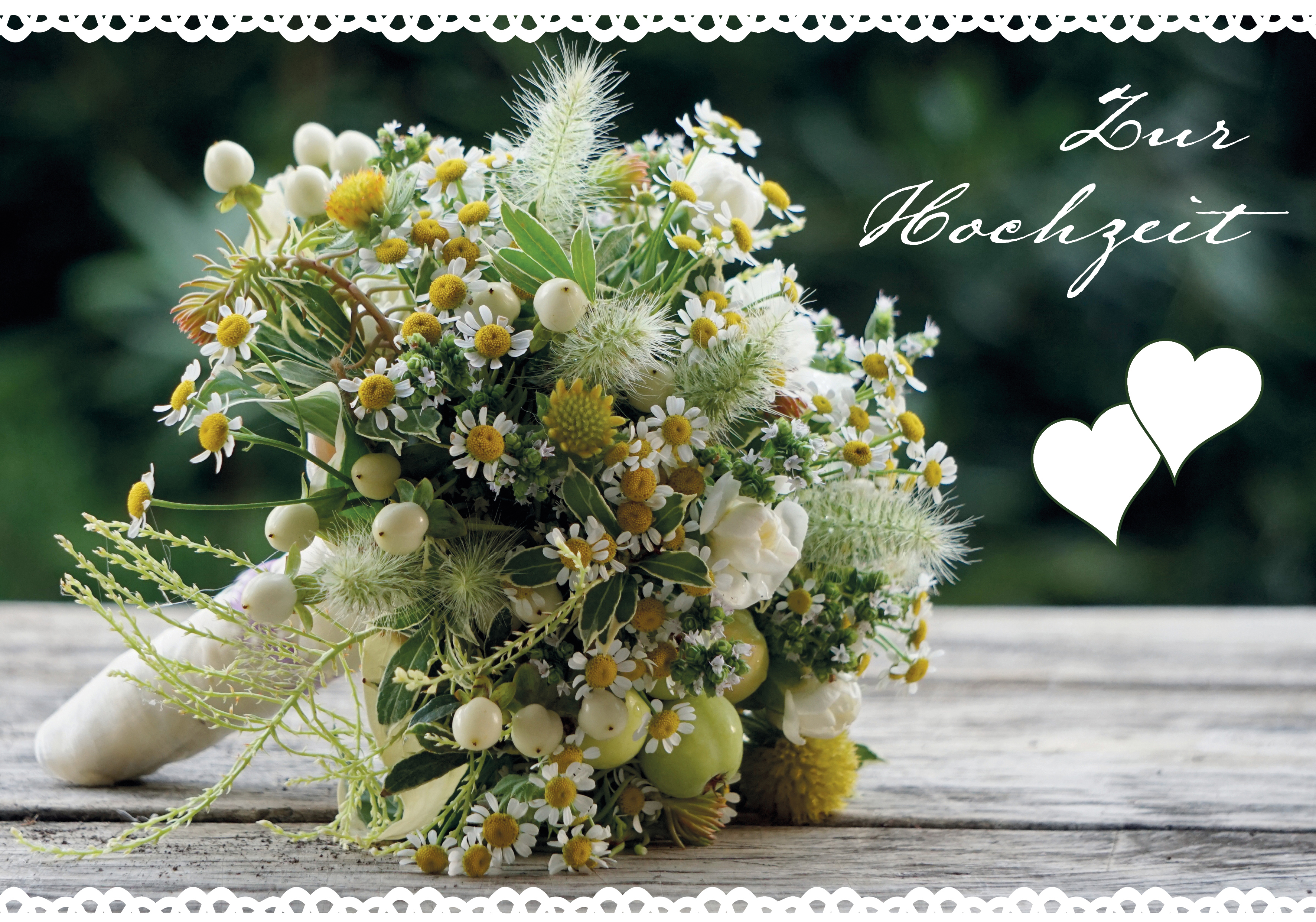 Faltkarte - Blumenstrauß zur Hochzeit