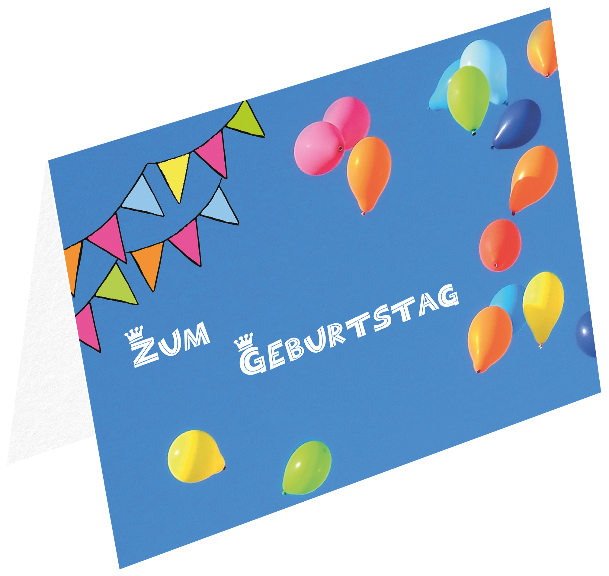 Faltkarte - Zum Geburtstag Luftballons